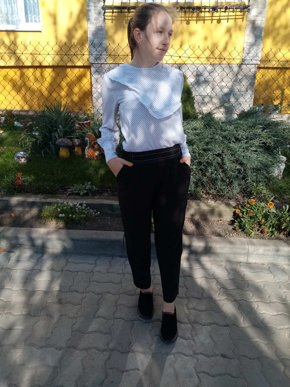 Блузка в горошок