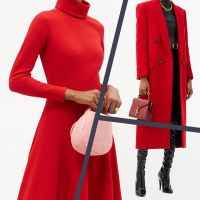 Модные модели красных пальто для осени