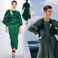 Модели одежды зеленого цвета