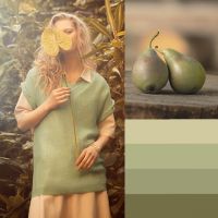 Модели одежды в фруктовых оттенках зеленого
