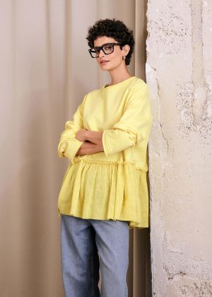 Туніка трикотажна із тюлевою оборкою по низу