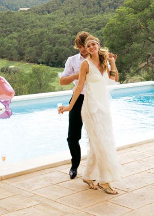 Платье свадебное двухслойное силуэта ампир