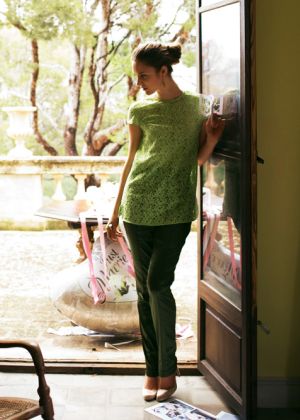 Брюки з високою талією з еластичного дюшесу