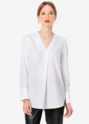 Блуза прямого кроя со скругленным нижним краем