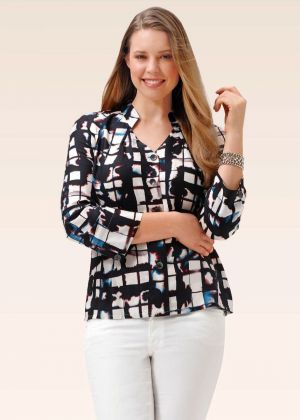 Блуза-сорочка з рукавами реглан-погон