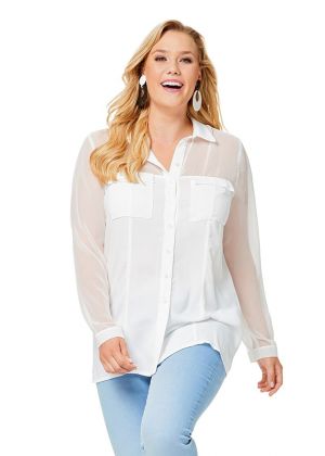 Блузка-сорочка зі складкою на спинці