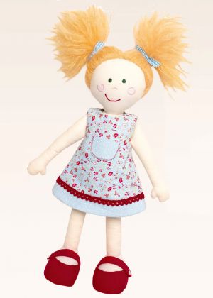 Лялька текстильна в сукні і черевичках