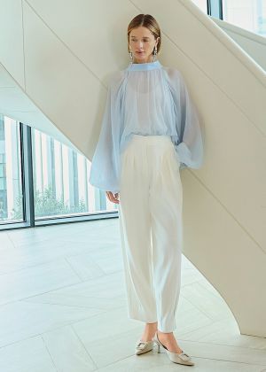 Брюки carrot со складками по низу