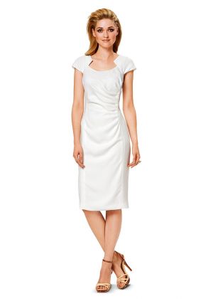 Сукня-футляр з короткими рукавами реглан і драпіровками