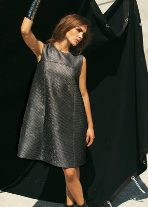 Сукня А-силуету з металізованої тканини