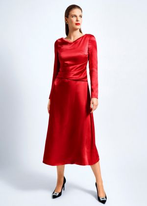 Сукня атласна з асиметричними складками