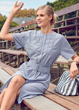Сукня-сорочка з плетеним пластроном