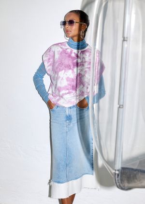 Топ трикотажний вільного крою з круглим вирізом