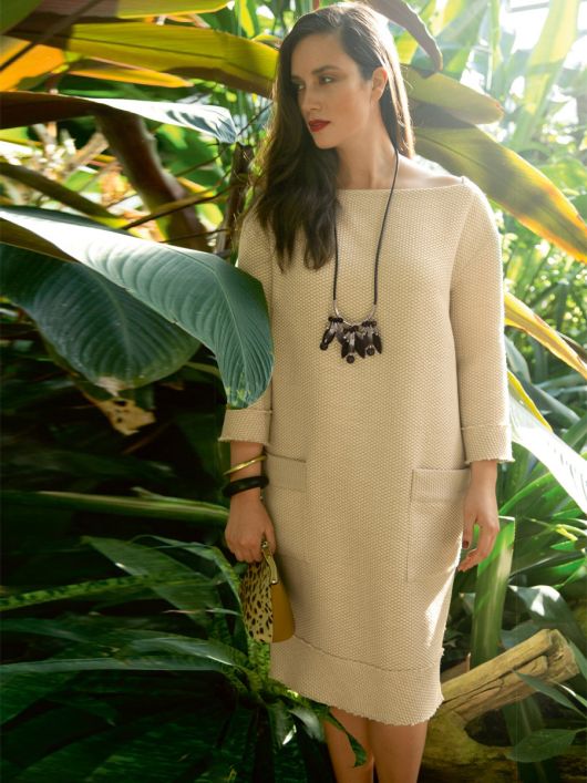 Платье О-силуэта с бахромой