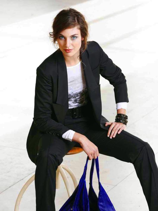 Жакет-блейзер с длинным воротником