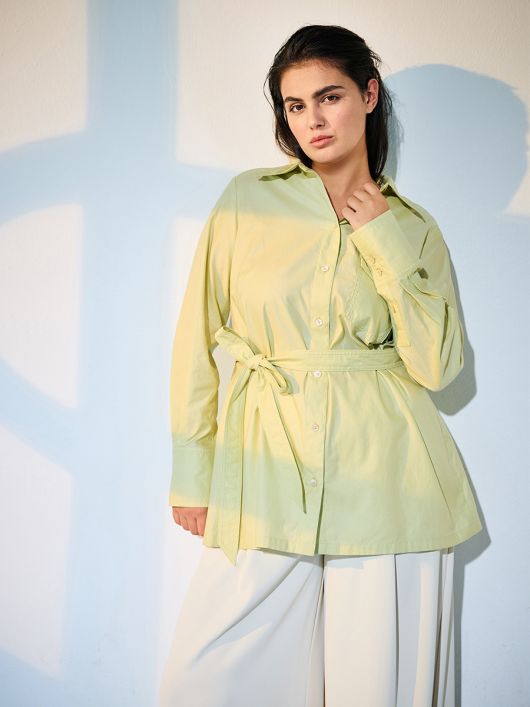 Блузка сорочкового крою з поясом