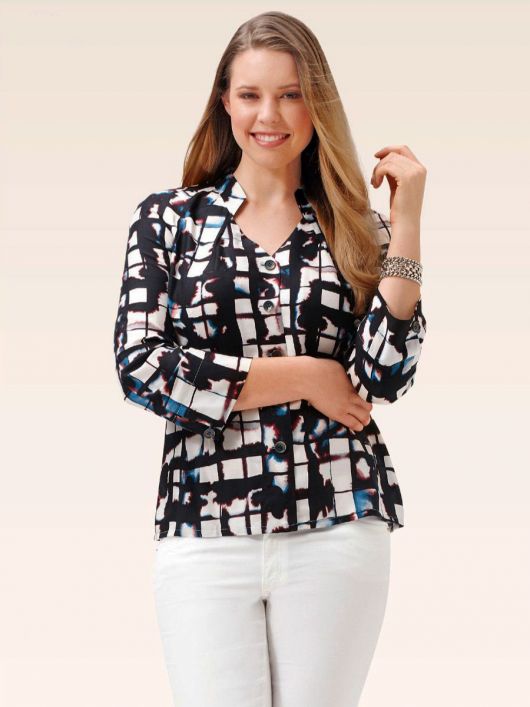 Блуза-сорочка з рукавами реглан-погон