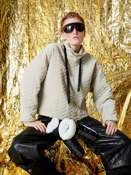 Пуловер вільного крою зі стьобаної тканини