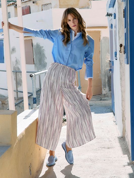 Юбка-брюки на эластичном поясе с декоративными завязками