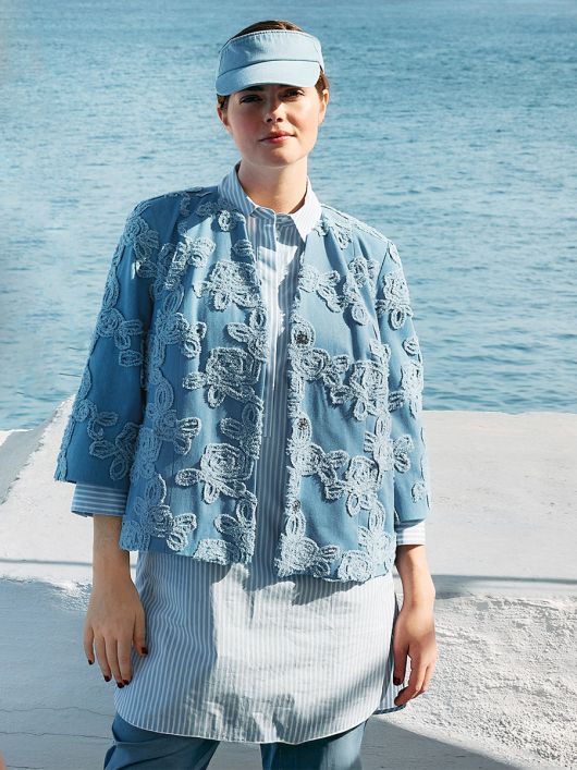 Жакет короткий джинсовий без коміра