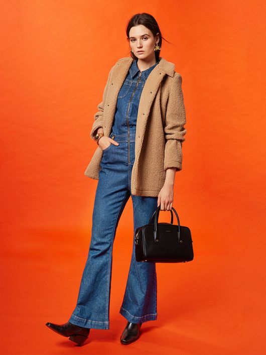 Куртка плюшевая с отложным воротником