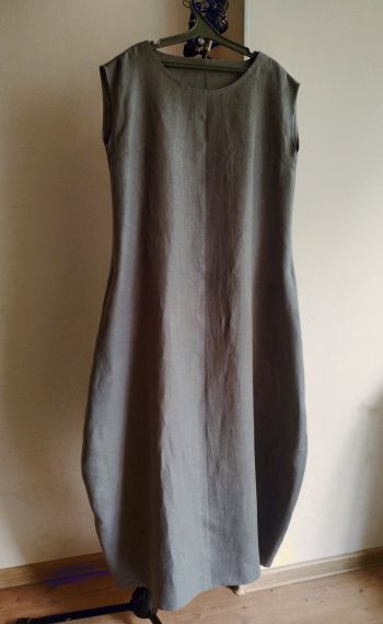 Бохо-сукня з сірого льону