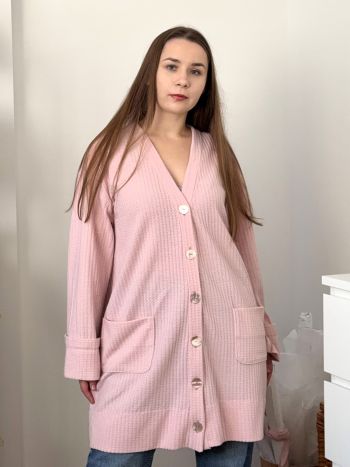 Рожевий оверсайз кардиган