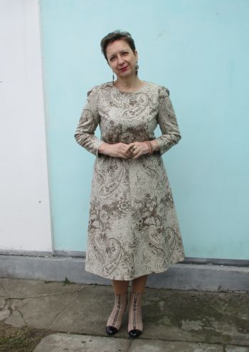 Твідова сукня зі східним візерунком