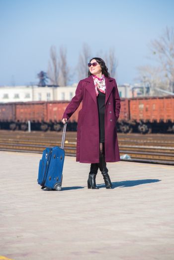Пальто марсала. 