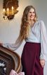 Шифонова блуза із запахом та плечовими кокетками - фото 1