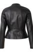 Жакет шкіряний із баскою та рукавами реглан - фото 4