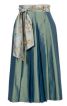 Юбка широкого кроя со складками и поясом - фото 2