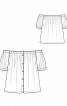 Блузка кармен с фальшивой застежкой - фото 3