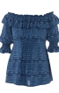 Блуза силуету ампір і з вирізом кармен - фото 2