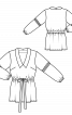 Блуза с пышными рукавами и отложным воротником - фото 3