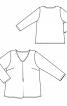 Блуза просторного кроя с V-образным вырезом - фото 3