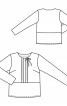 Блузка прямого кроя со складками и круглым вырезом - фото 3