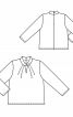 Блузка прямого крою з оригінальним вирізом горловини - фото 3