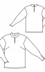 Блузка прямого силуету з вирізом-крапелькою - фото 3