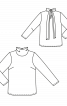 Блузка прямого крою з коміром-бантом - фото 3