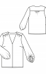 Блузка прямого крою з оригінальними рукавами - фото 3