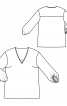 Блуза с V-образным вырезом и пышными рукавами - фото 3