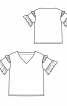 Блуза простого кроя с оборками на рукавах - фото 3
