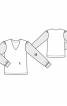 Блузка прямого крою з V-подібною горловиною - фото 3