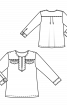 Блузка расклешенного кроя с рукавами 3/4  - фото 3