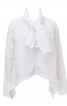 Блуза просторного кроя с асимметричными пилочками - фото 2