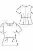 Блузка с короткими рукавами и баской - фото 3