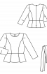 Блузка приталенного кроя с баской и поясом - фото 3