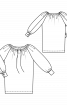 Блузка прямого кроя с вырезом кармен - фото 3