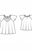 Блузка розкльошена з рукавами-крильцями - фото 3
